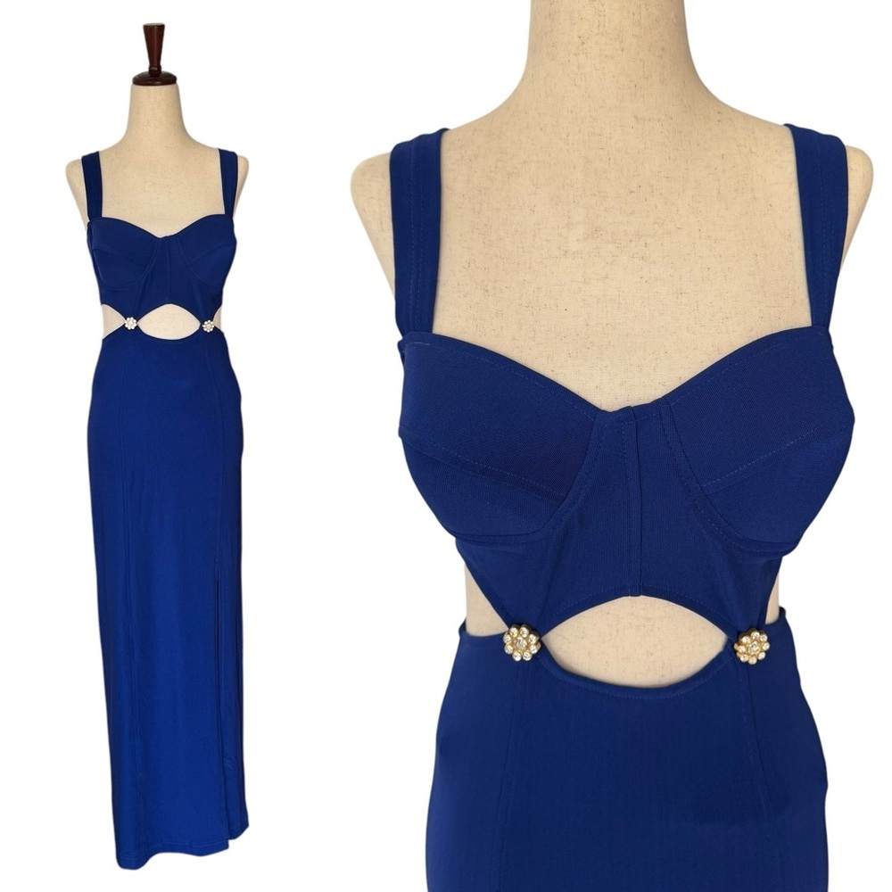 Vintage 90s Tower Purple Bodycon Cutout Fitted Dress Small Medium
